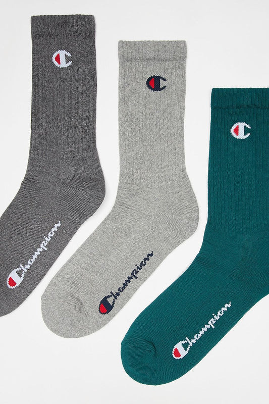 Champion Crew Socken Model U24558 3-er Pack Grün/Grau/Dunkelgrau