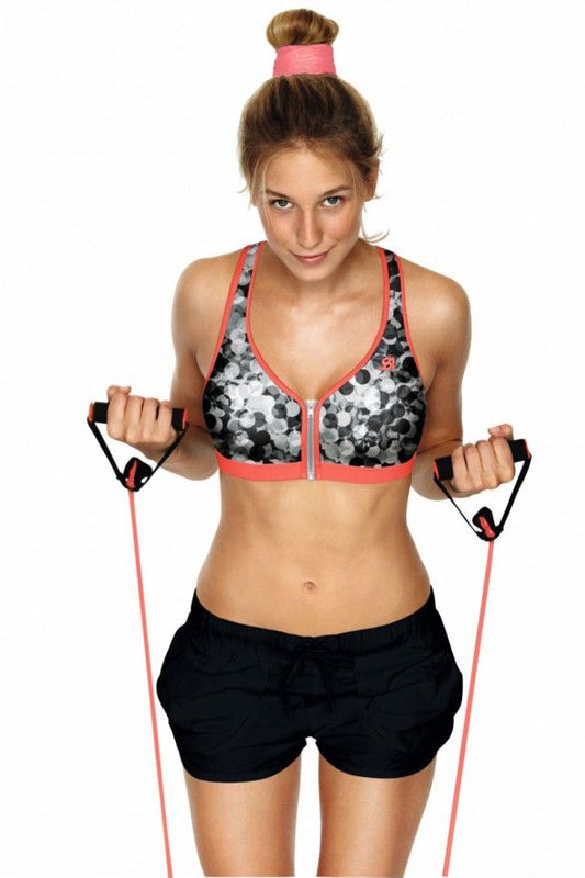 Shock Absorber Modell: 336002- Sport-BH Front Zip Konfetti-Druck