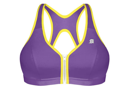 Shock Absorber Modell: 336002- Sport-BH Front Zip Fuchsia-Zitrone