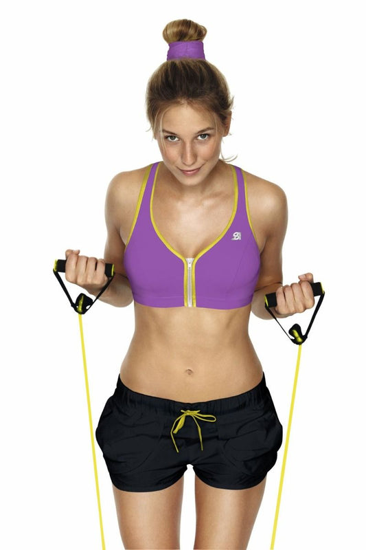 Shock Absorber Modell: 336002- Sport-BH Front Zip Fuchsia-Zitrone